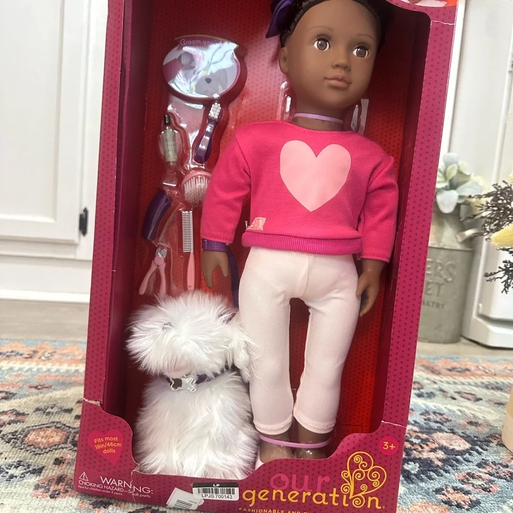 New Our Generation Choyce & Jewel 18-inch Doll, Maltese Puppy Dog & Accessories